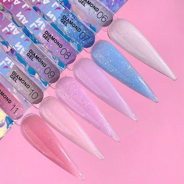 LUNAmoon Diamond Gel 09, 15 ml – gel com folha finamente cortada - Image 2